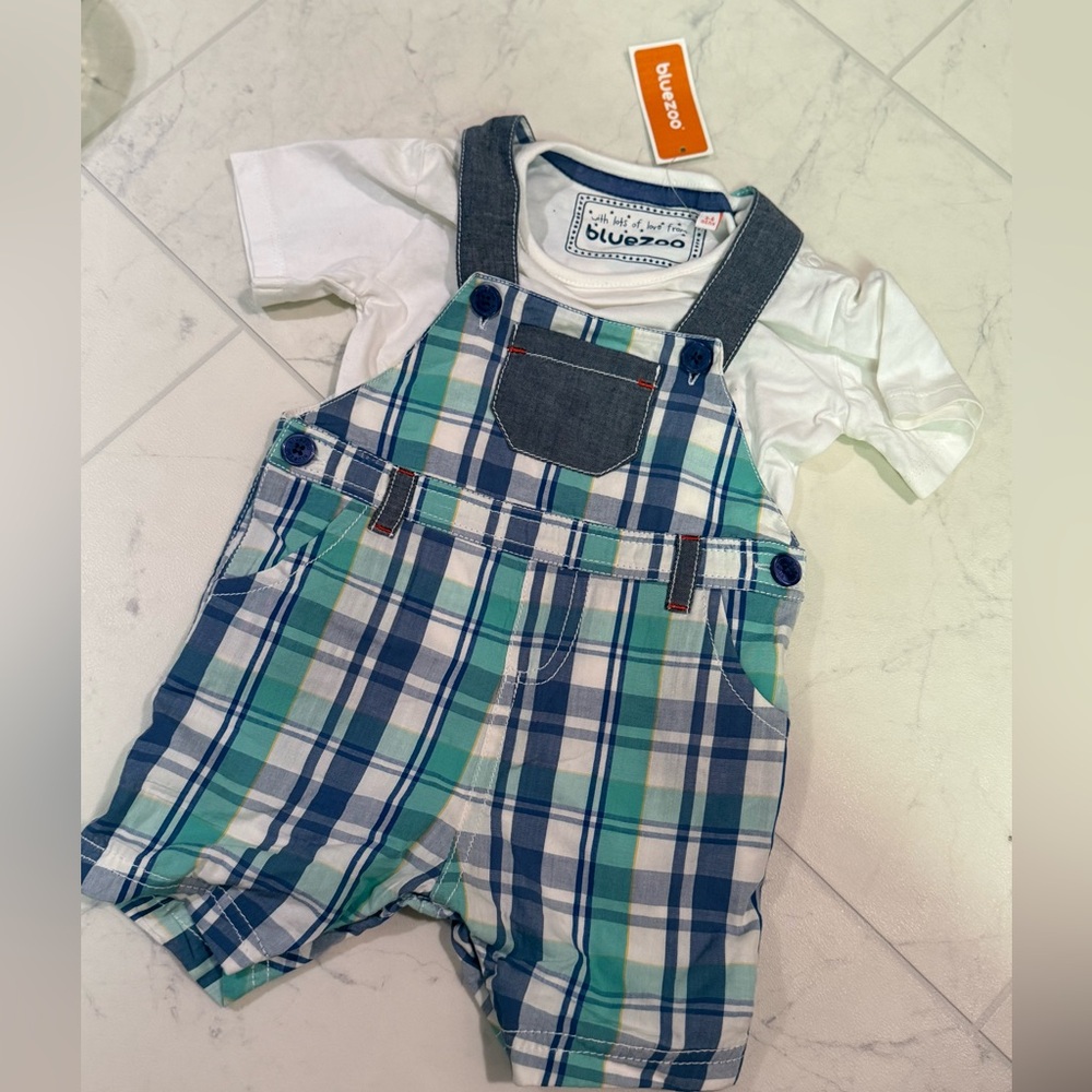 Bluezoo Baby Check Romper